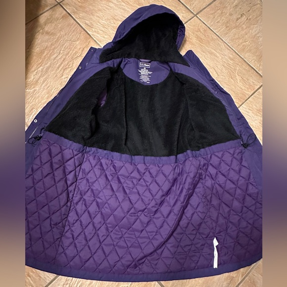 🎉HP!🎉 LL Bean Winter Warmer Jacket Size XS Purple Fleece Lined Hooded Full Zip - Picture 7 of 14